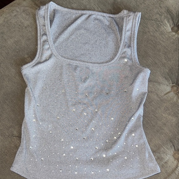 Silver Rhinestone Tank Top - Picture 1 of 2